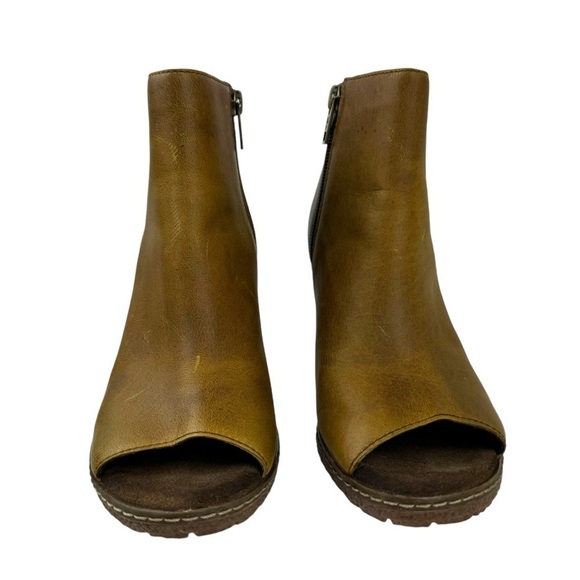 Timberland Women's Size 6 Tillston Peep Toe Leather Boots Ankle Booties Tan - Picture 3 of 16